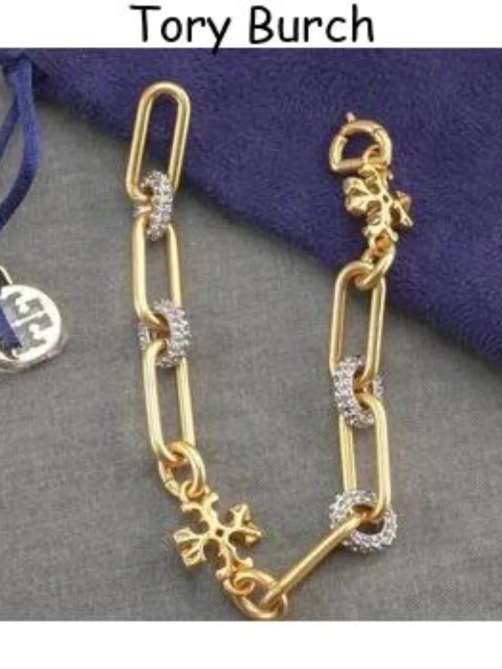 Tory Burch Roxanne Chain Pav?? Bracelet in Gold (BRAND NEW)